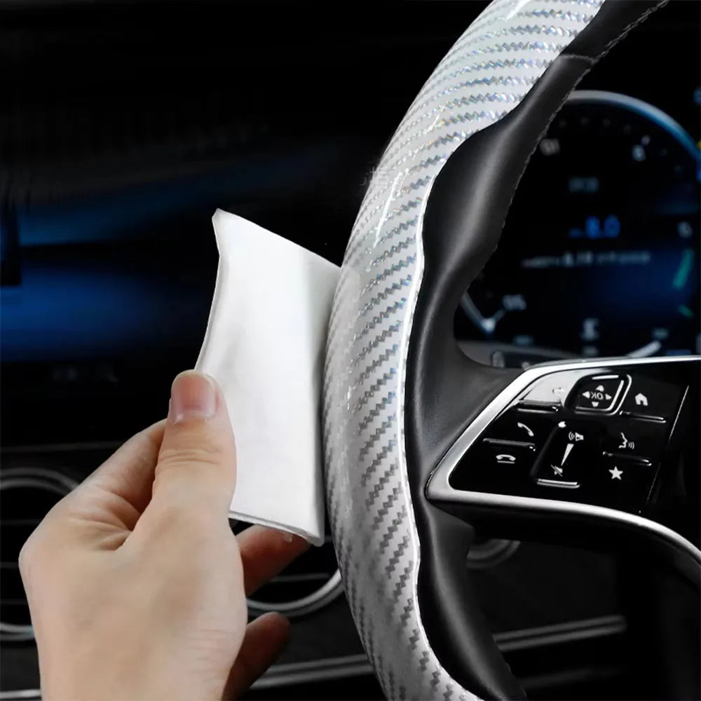 Carbon Fiber Silicone Steering Wheel Cover Universal