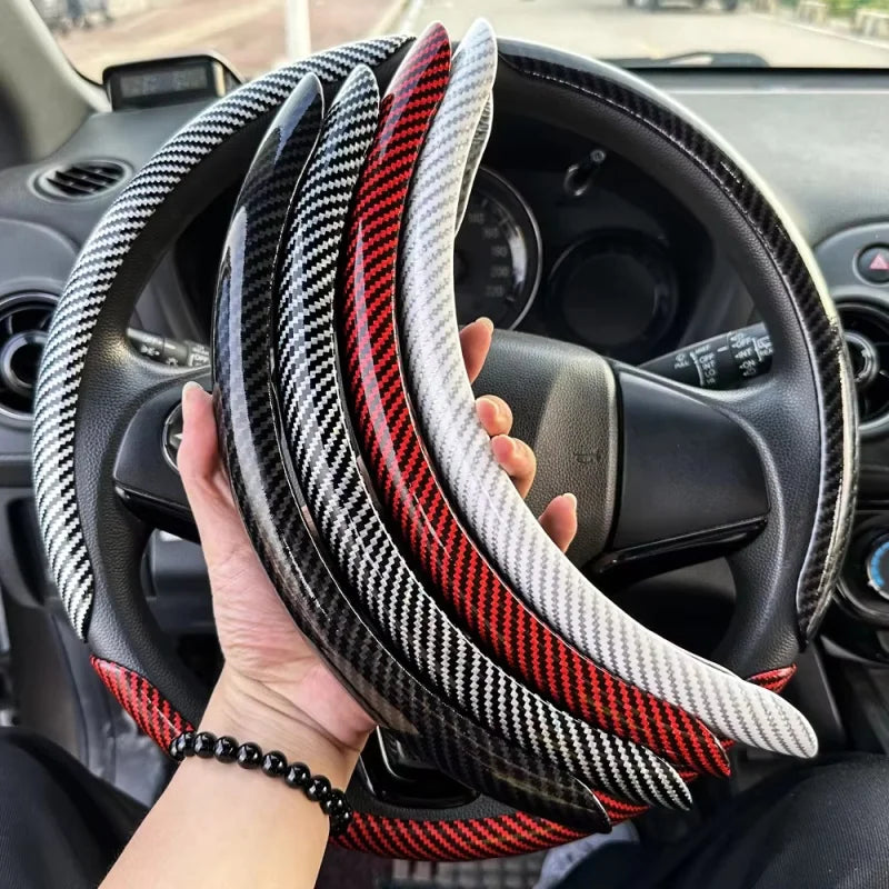 Carbon Fiber Silicone Steering Wheel Cover Universal