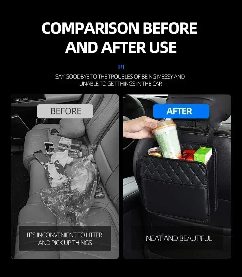 Multifunctional leather car storage