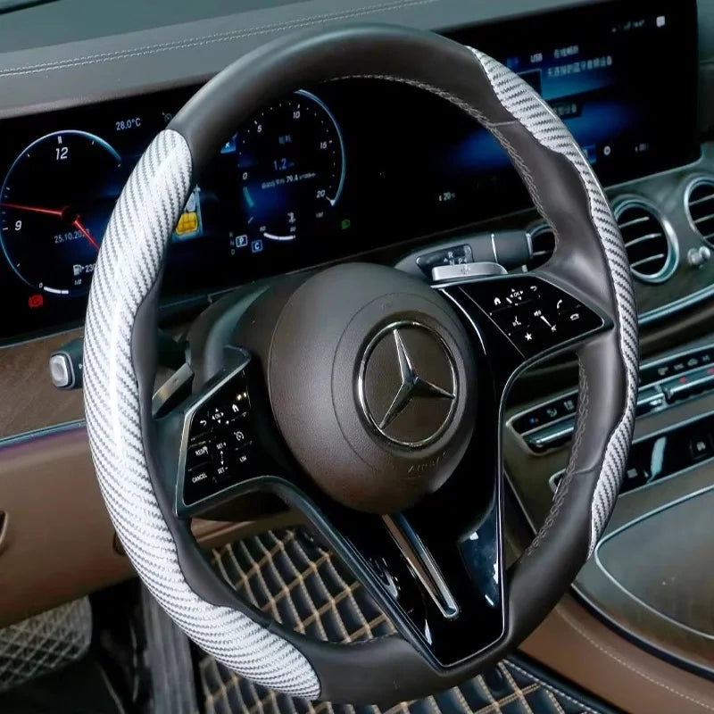 Carbon Fiber Silicone Steering Wheel Cover Universal