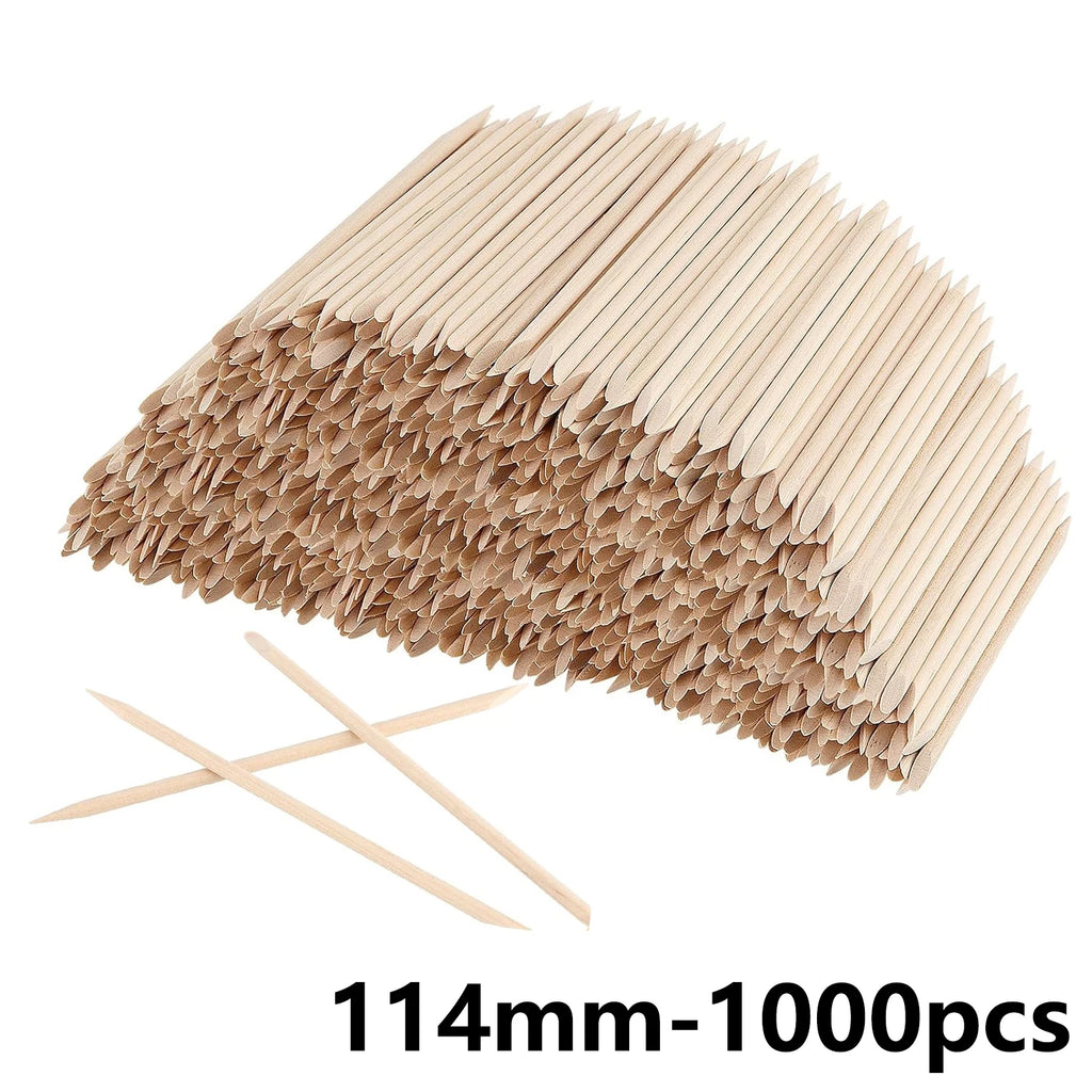 Nail Art Pusher Orange Wood Sticks