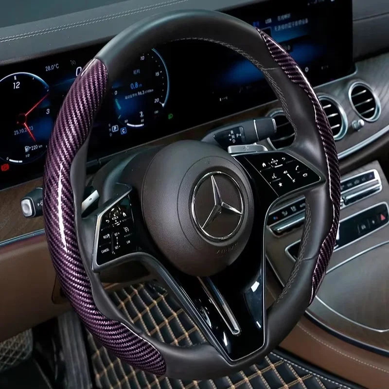 Carbon Fiber Silicone Steering Wheel Cover Universal