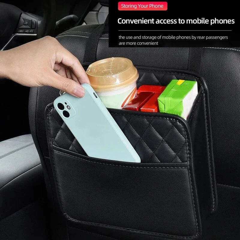 Multifunctional leather car storage
