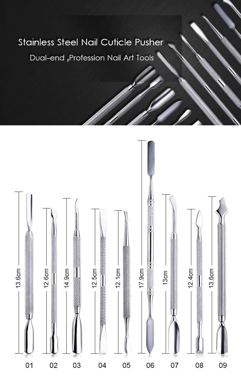 Double-ended Stainless Steel Cuticle Pusher