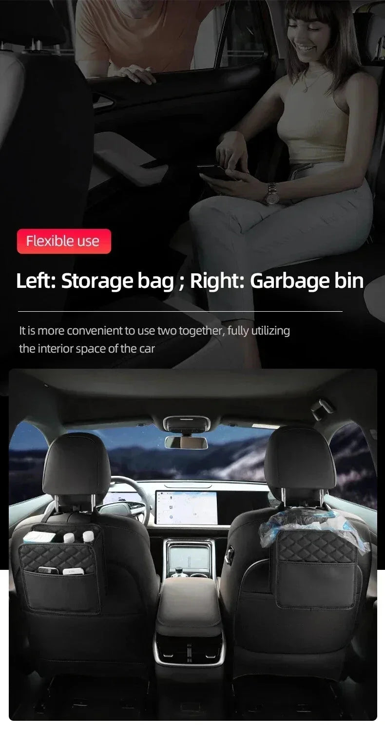 Multifunctional leather car storage
