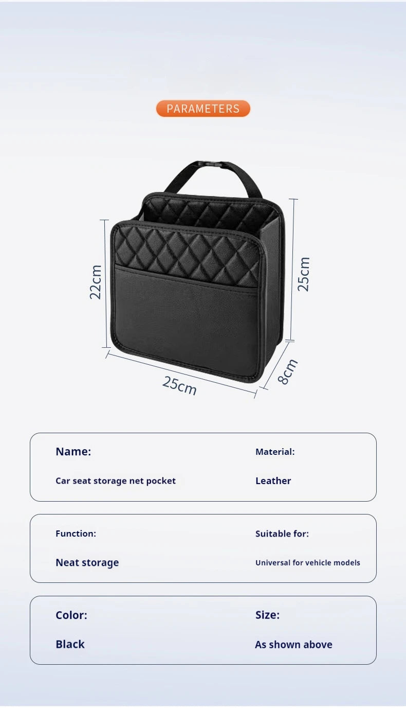 Multifunctional leather car storage