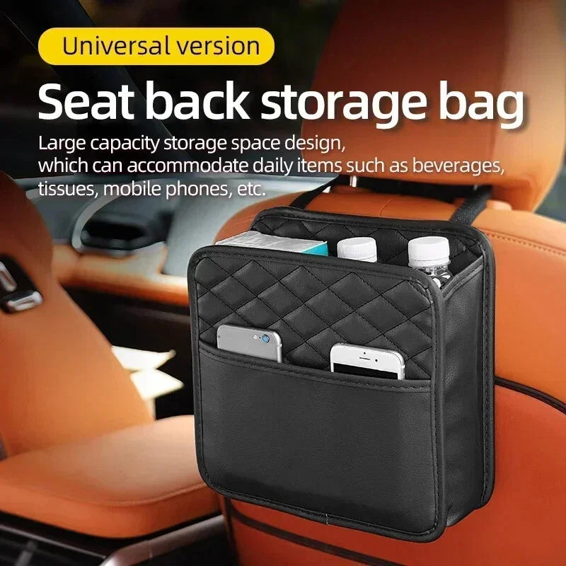 Multifunctional leather car storage