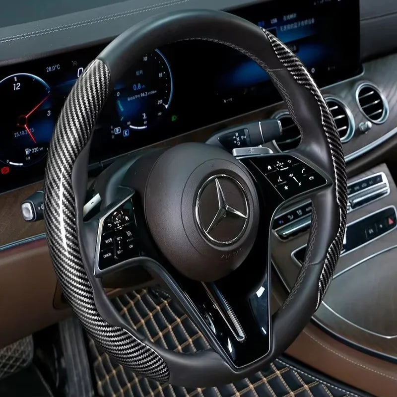 Carbon Fiber Silicone Steering Wheel Cover Universal