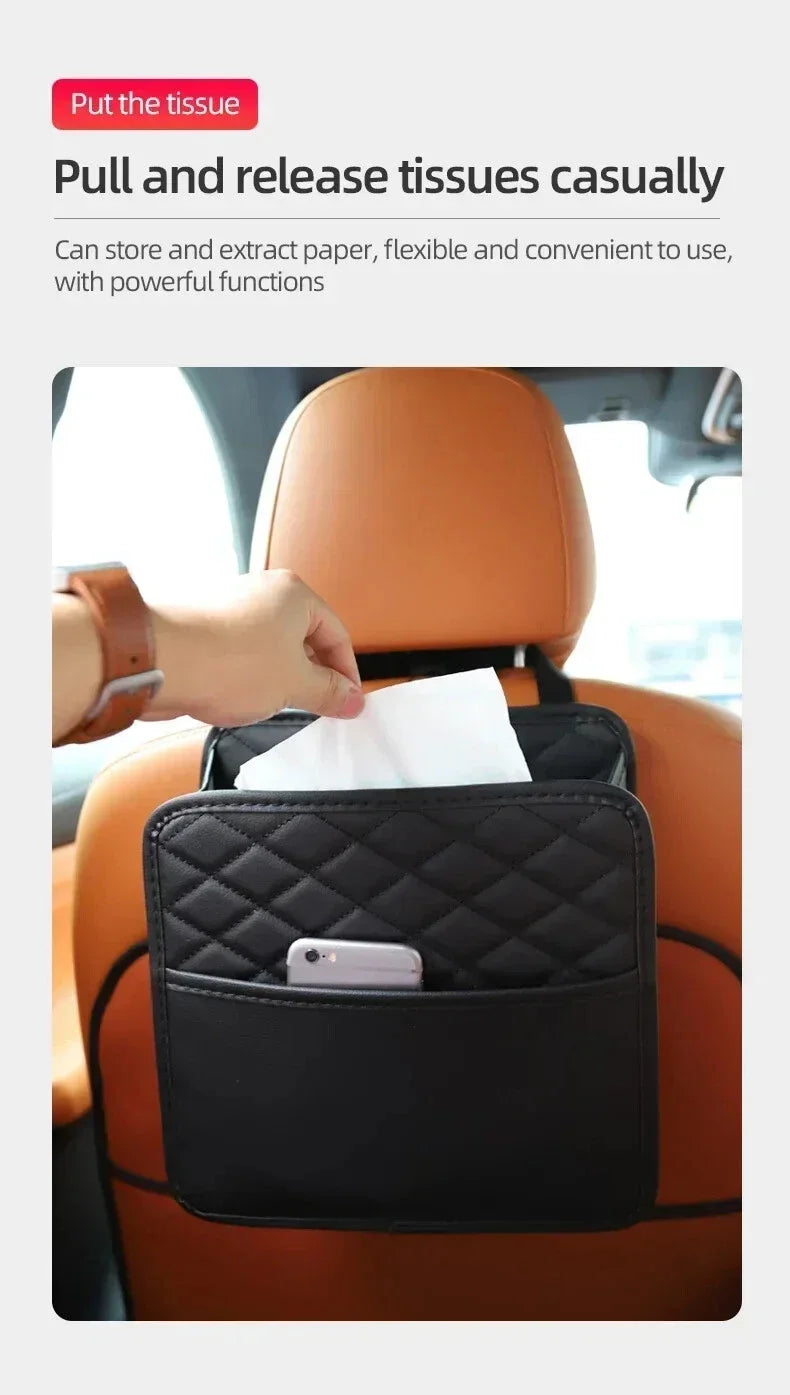 Multifunctional leather car storage