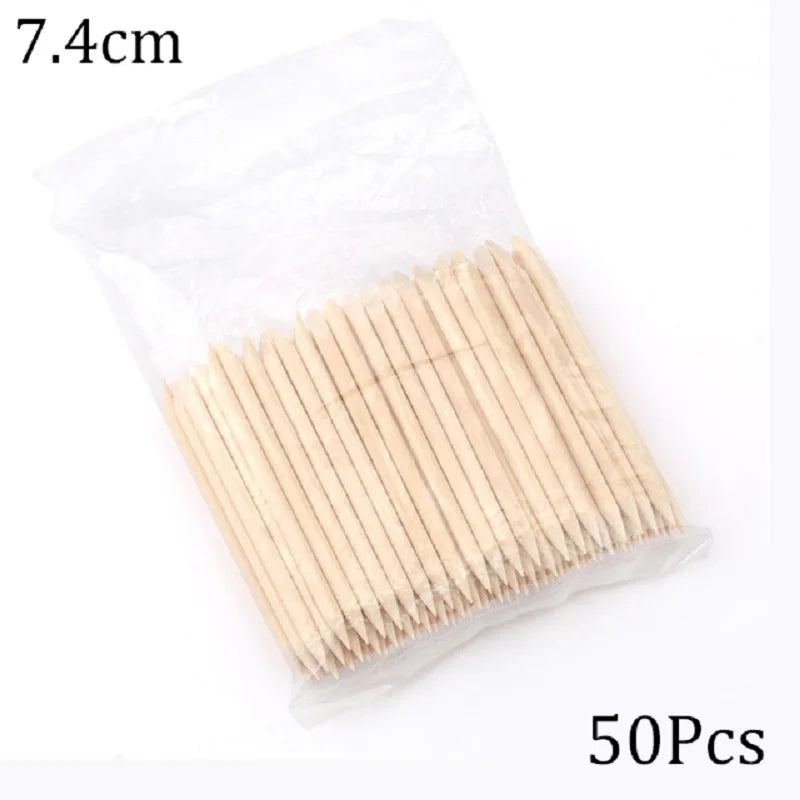 Nail Art Pusher Orange Wood Sticks