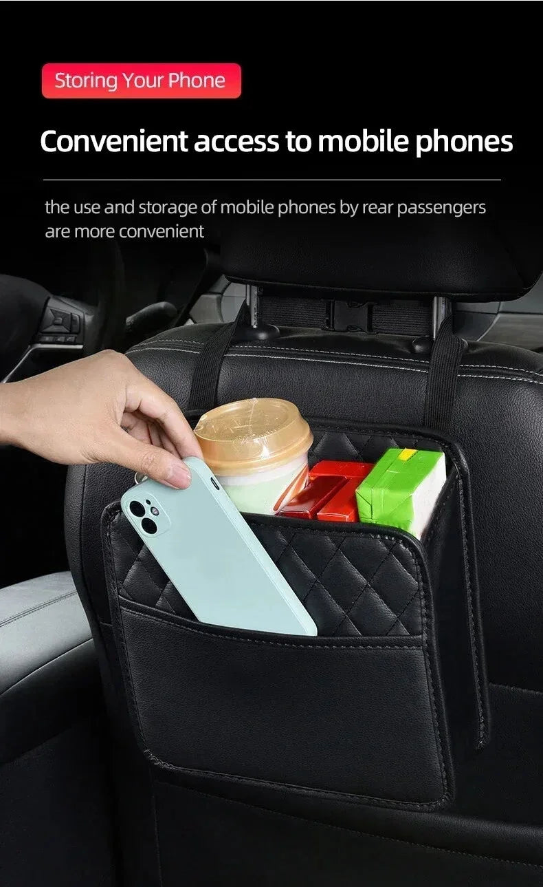 Multifunctional leather car storage