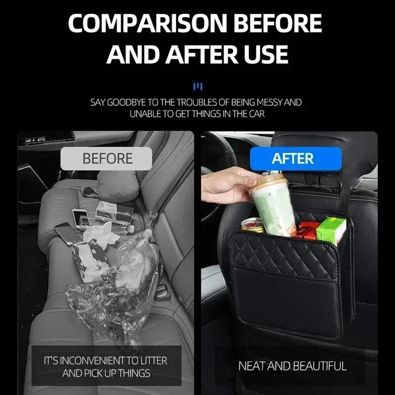 Multifunctional leather car storage